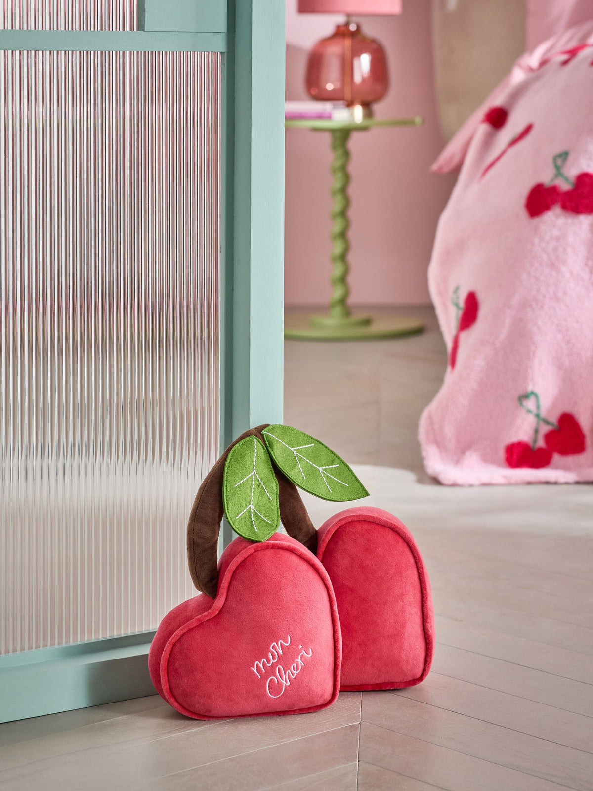 Red Cherry Hearts Valentines Doorstop
