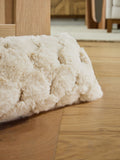 Natural Luna Scallop Plush Faux Fur Draught Excluder