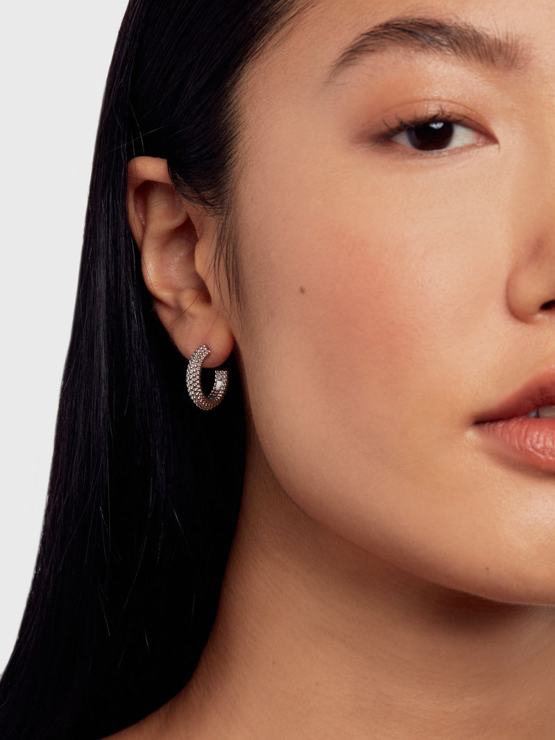 Ted Baker silver tone plain metal dotty hoop earrings - British product