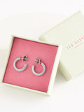 Ted Baker silver tone plain metal dotty hoop earrings - British product