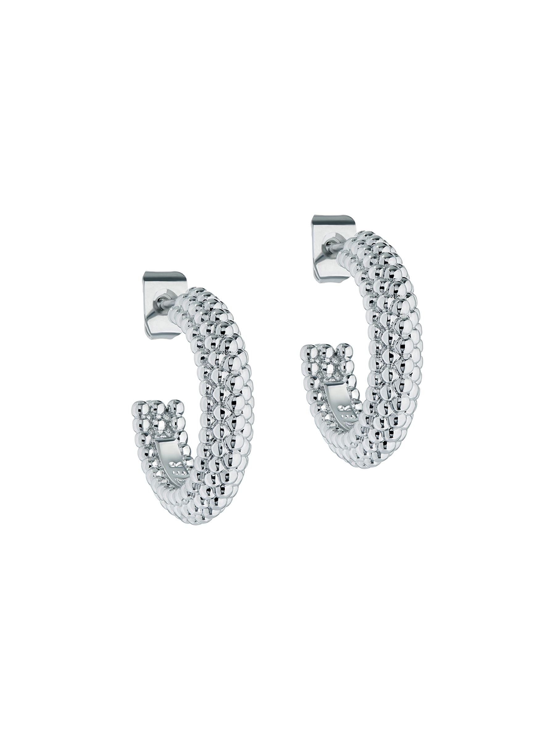 Ted Baker silver tone plain metal dotty hoop earrings - British product