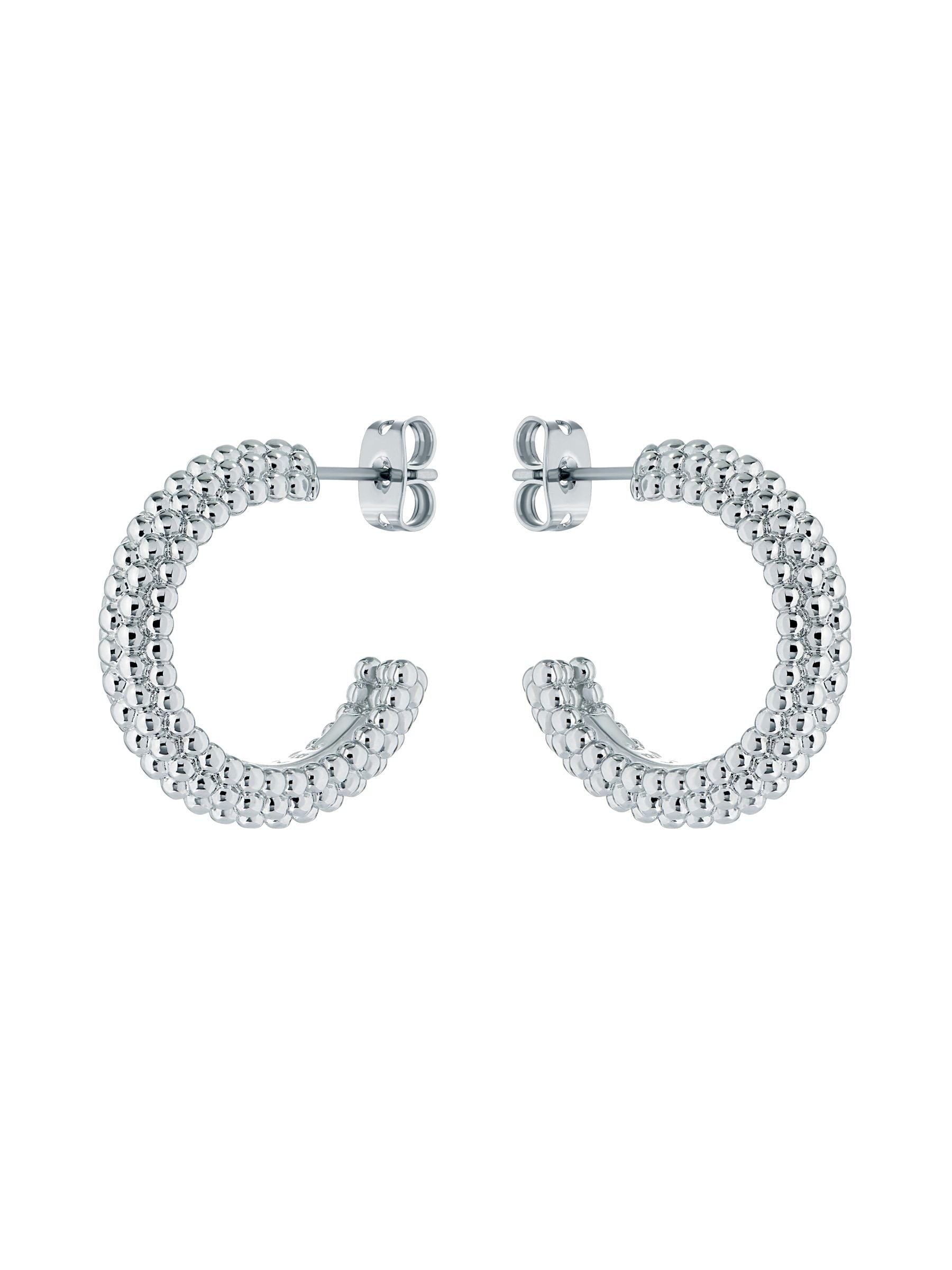 Ted Baker silver tone plain metal dotty hoop earrings - British product