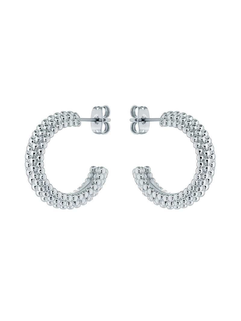 Ted Baker silver tone plain metal dotty hoop earrings - British product