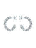 Ted Baker silver tone plain metal dotty hoop earrings - British product