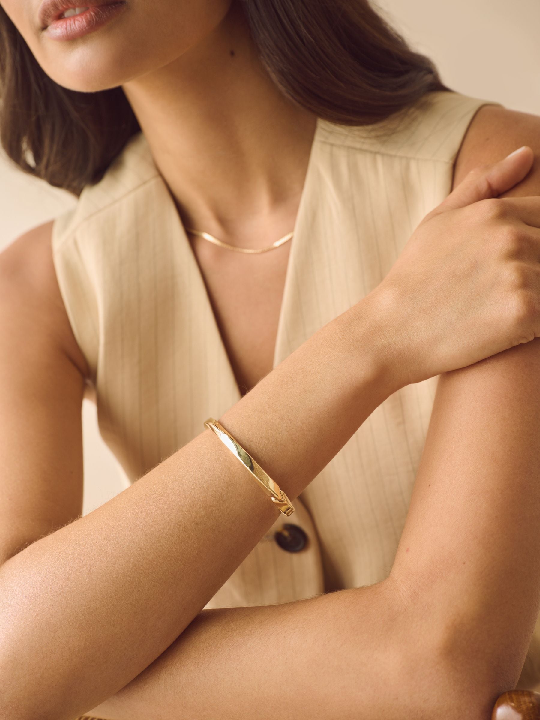 Gold Tone Twist Bangle, UK version