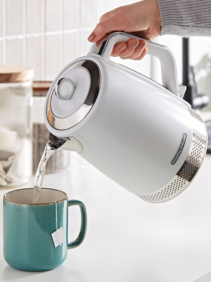 Morphy Richards White Illumination Jug Kettle 1.7L, imported from the UK