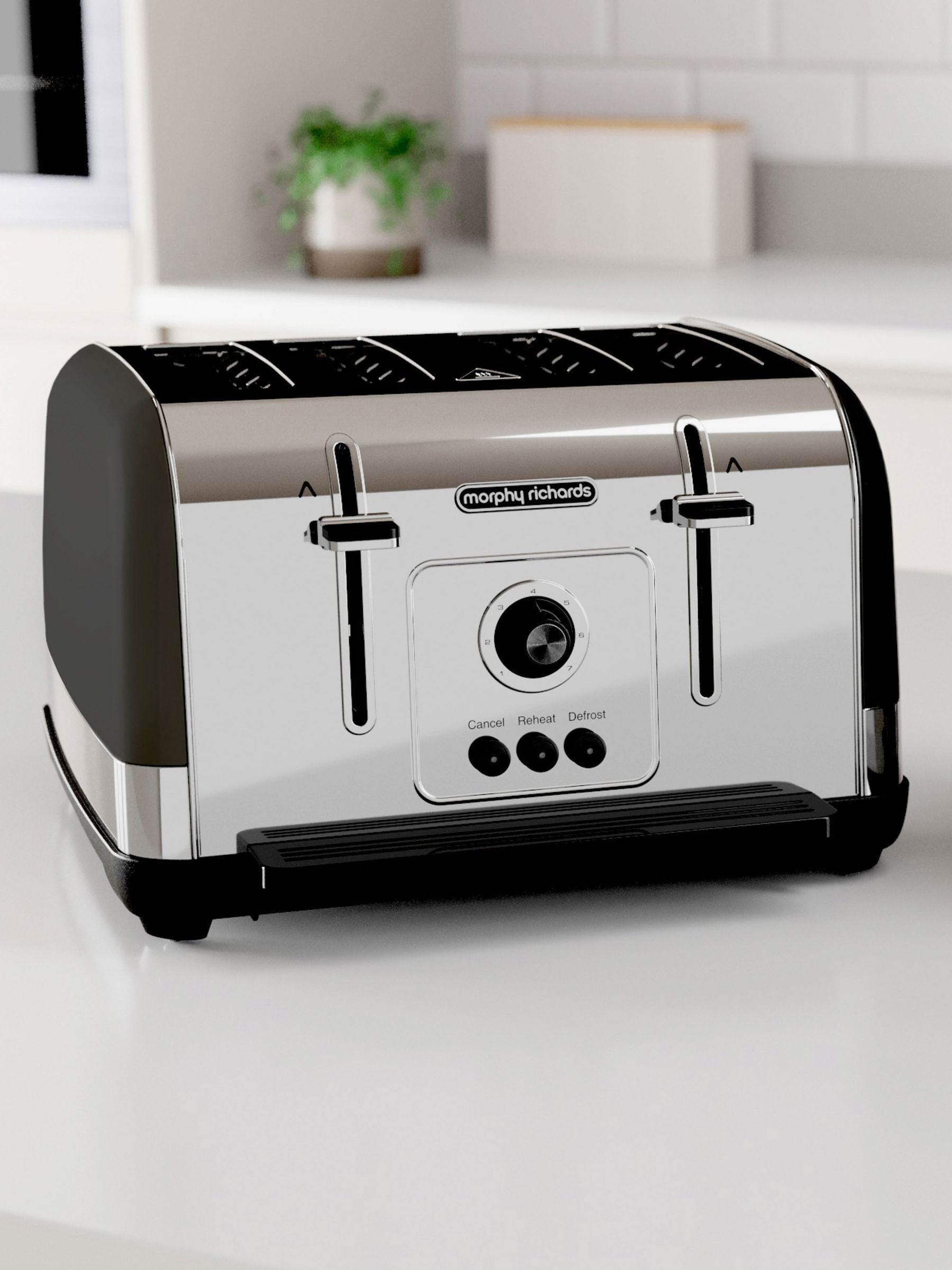 Morphy Richards Black Venture 4 Slice Toaster