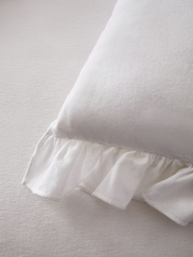 White supersoft brushed cotton duvet cover and pillowcase set (British brand)