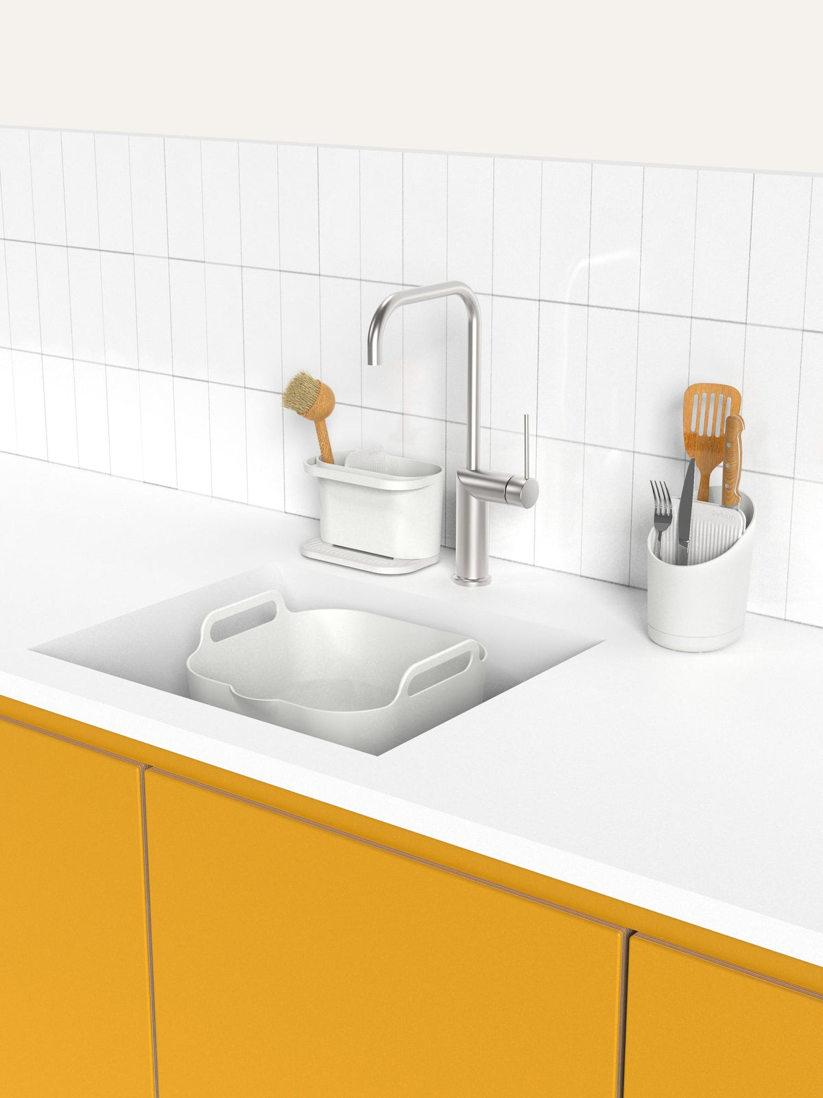 ReBorn stone sink bowl tidy cutlery drainer bundle, imported from the UK