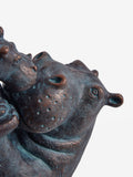 Bronze Hattie and Henry Hippo kissing ornament, 24cm tall - British product