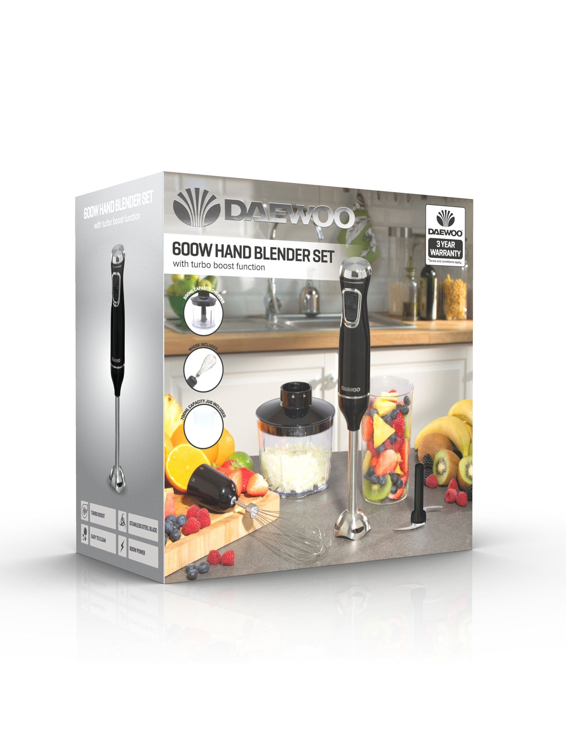 Daewoo Black 700W Hand Blender Set