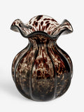 Nina Campbell Chocolate Brown Confetti Glass Vase, imported from the UK