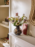 Nina Campbell Chocolate Brown Confetti Glass Vase, imported from the UK