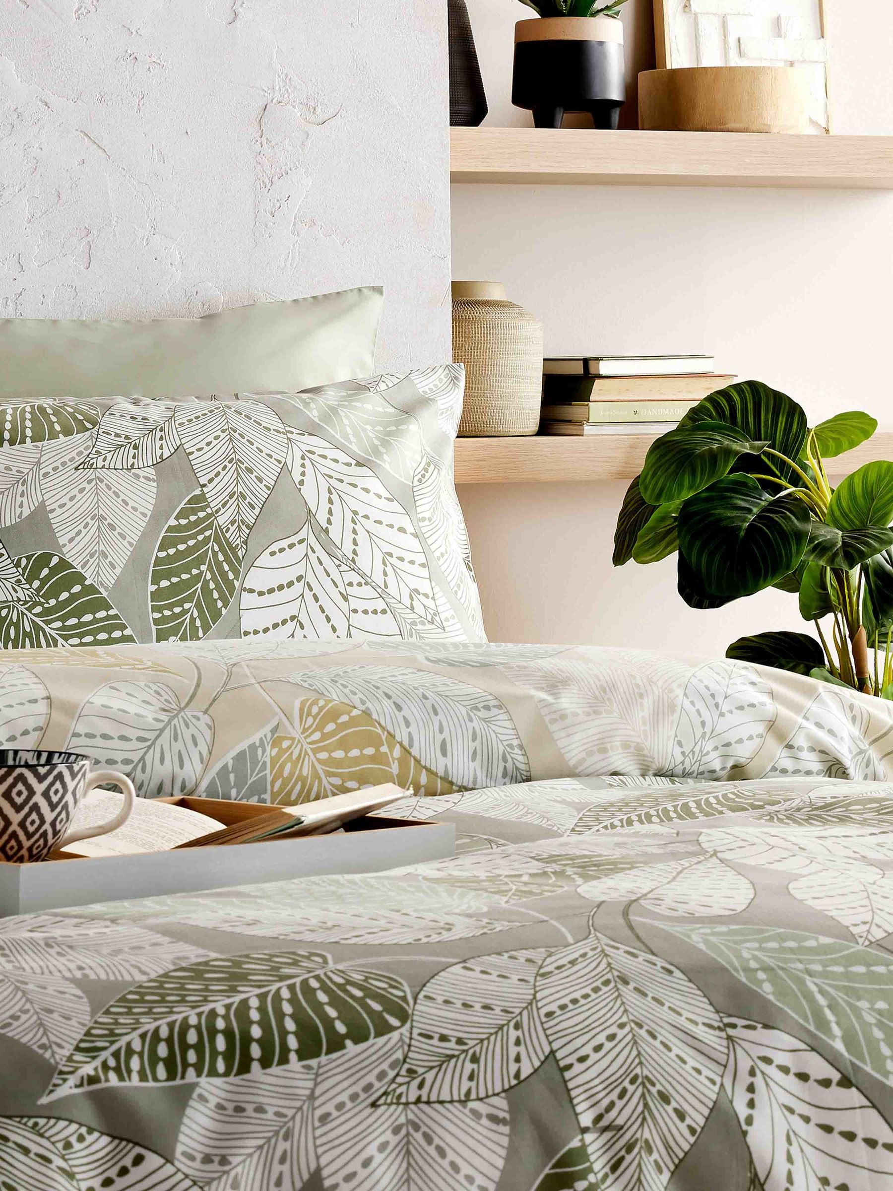 Vantona Green Leaves Duvet Cover Set