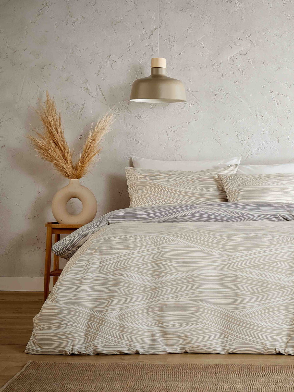 Vantona Grey/Natural Dunes Duvet Cover Set (British brand)