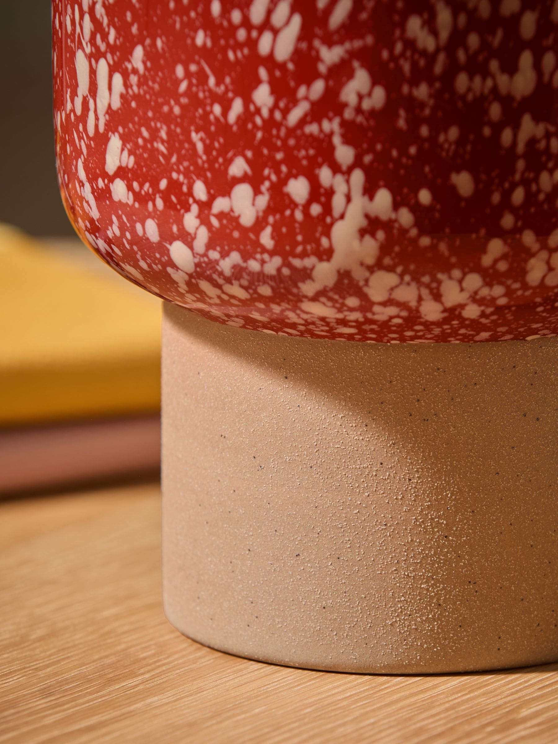 MADE.COM Terracotta and White Santiago Hand Splatter Small plant pot, imported from the UK