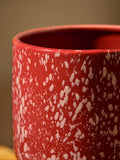 MADE.COM Terracotta and White Santiago Hand Splatter Small plant pot, imported from the UK
