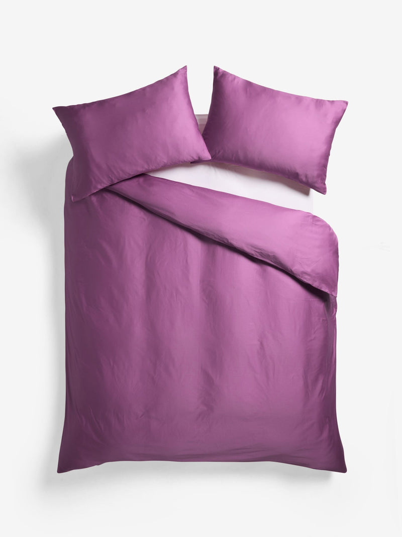 Orchid Pink 400 Thread Count Egyptian Cotton Sateen Luxury Duvet Cover and Pillowcase Set