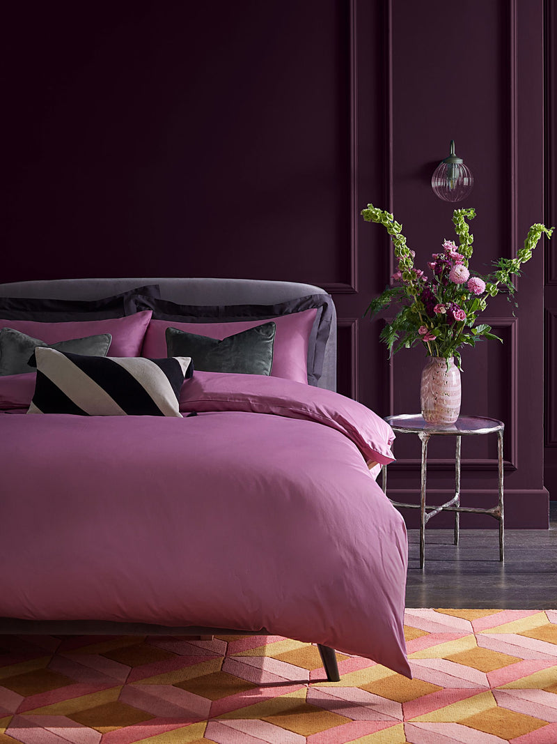 Orchid Pink 400 Thread Count Egyptian Cotton Sateen Luxury Duvet Cover and Pillowcase Set