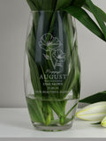 Personalised August Birth Flower Bullet Vase by PMC