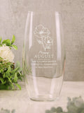 Personalised August Birth Flower Bullet Vase by PMC