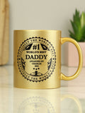 PMC Personalised Worlds Best Gold Mug, imported from the UK