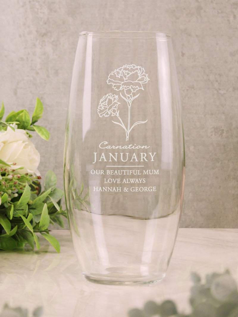 PMC January birth flower bullet vase, imported from the UK