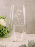 PMC January birth flower bullet vase, imported from the UK