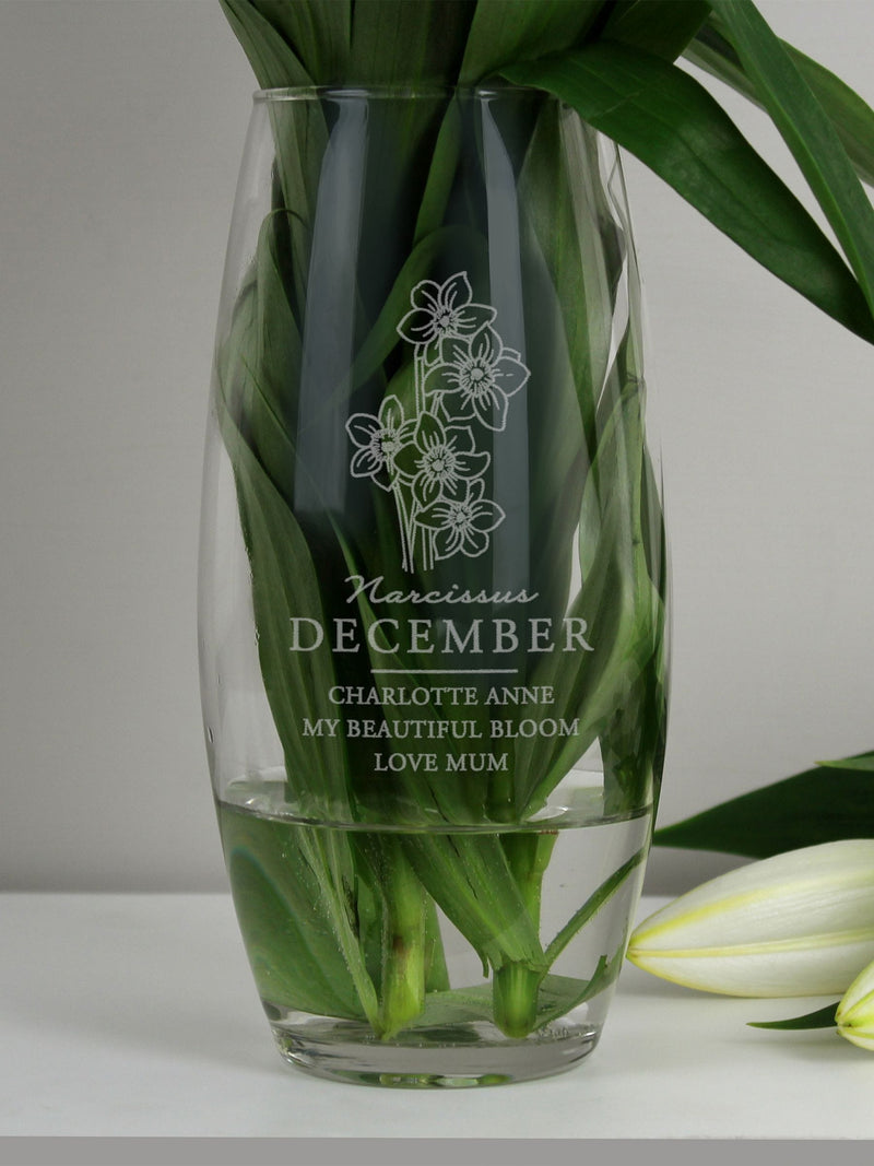 PMC December birth flower bullet vase, imported from the UK