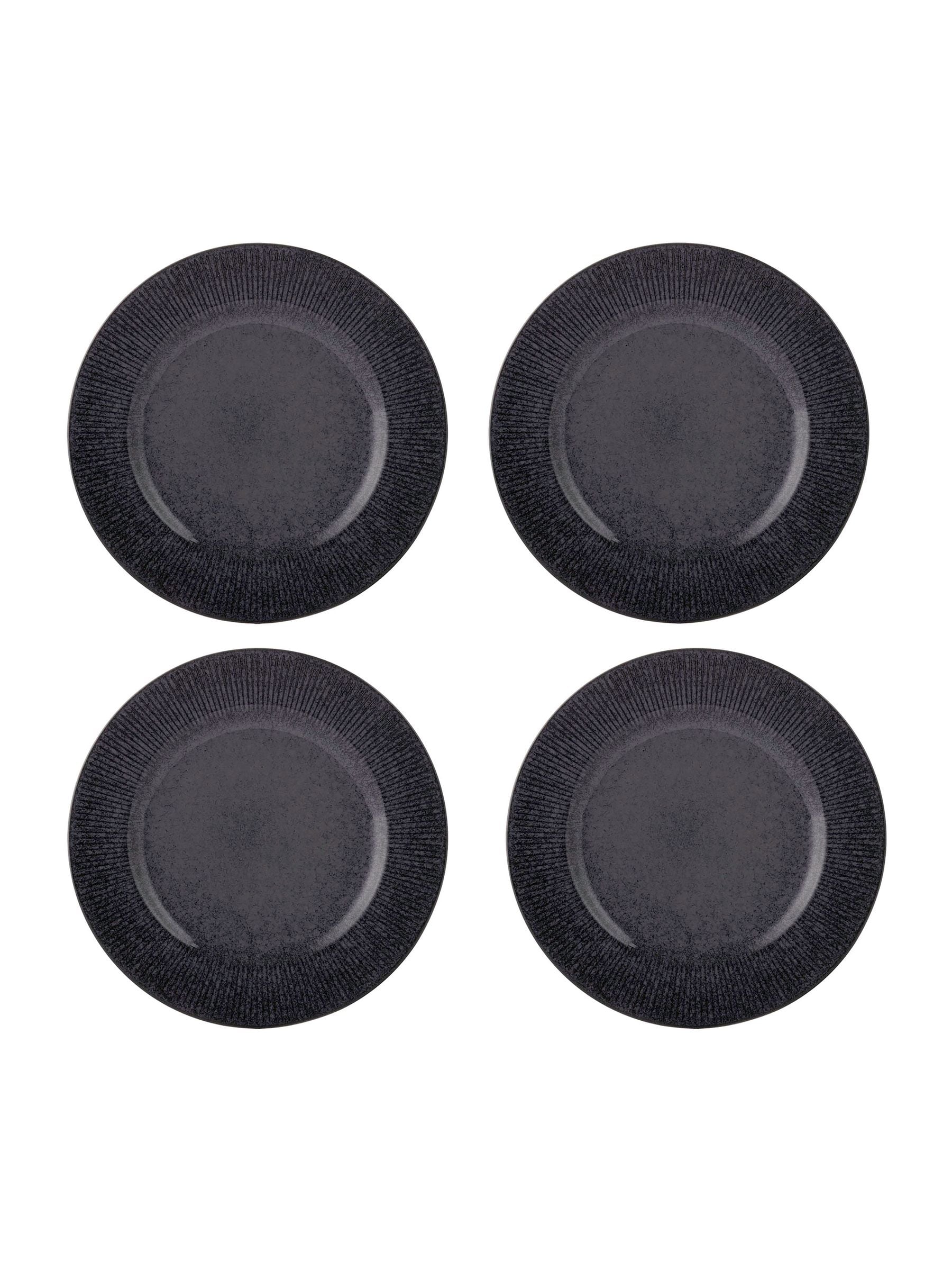 Mason Cash dinner plates 27cm Black Reactive Linear, imported from the UK