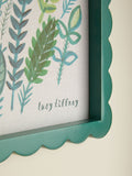 Lucy Tiffney pink and green floral canvas framed wall art 36x29cm, UK version