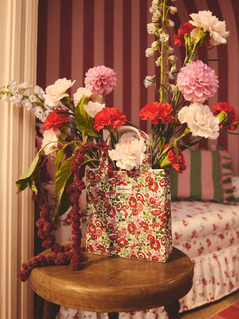 Red Floral Handbag-Shaped Vase