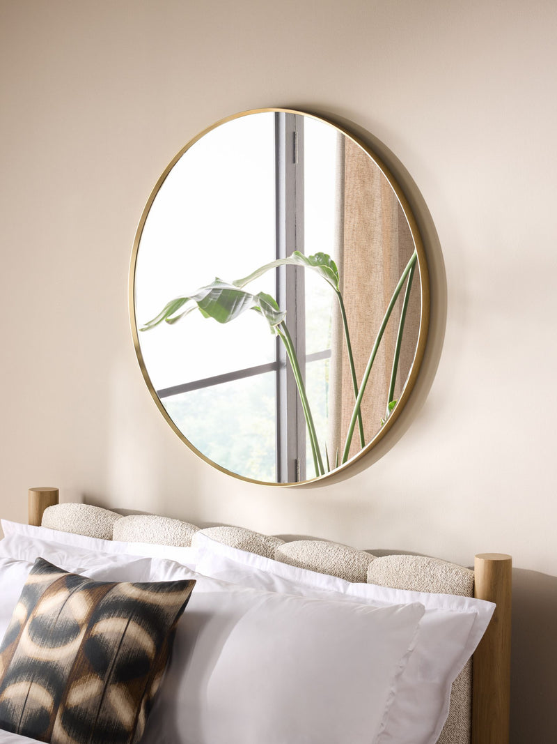 Gold Round 90cm Wall Mirror