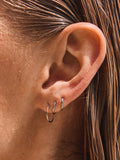Stainless steel graduated huggie hoop earrings 3 pack (British brand)