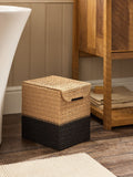 Bronx Natural Woven Lid Bathroom Bin 25cm, imported from the UK