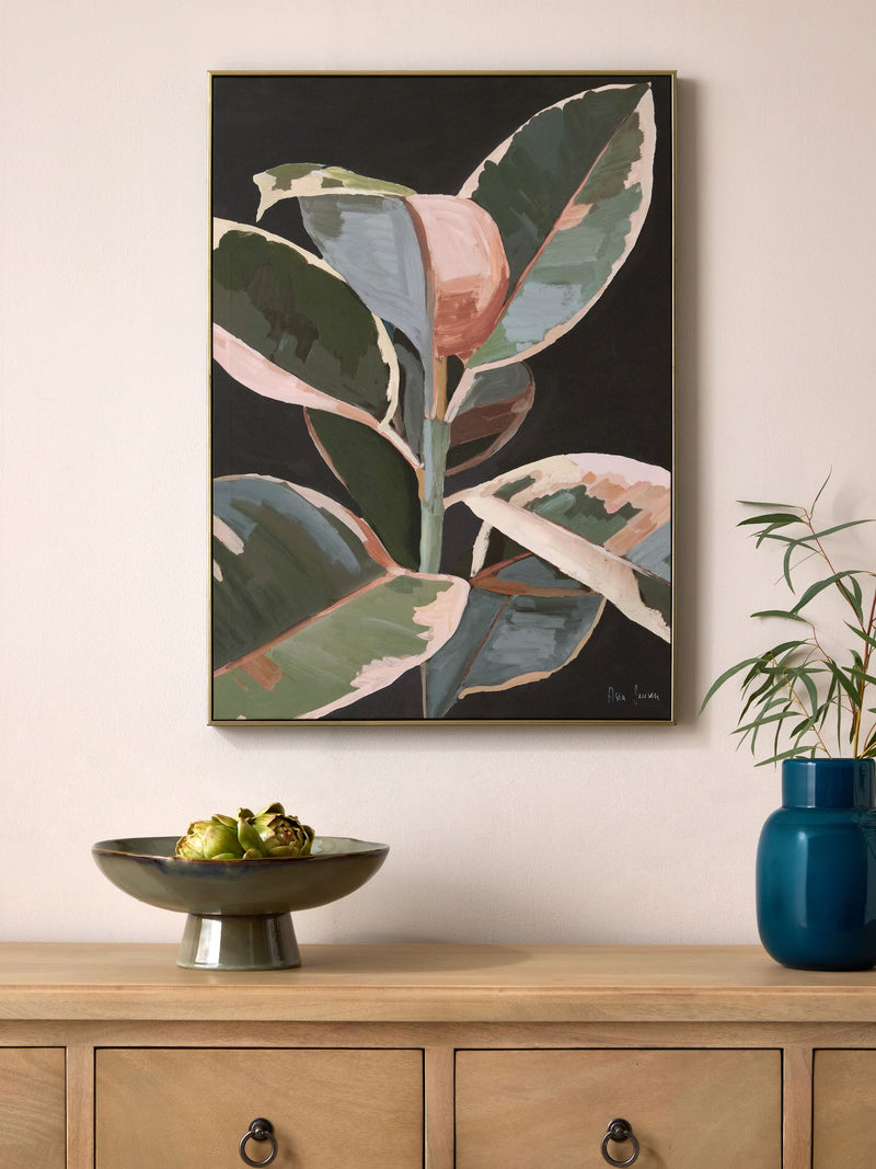Black Robusta botanical wall art 72 x 52cm - British product