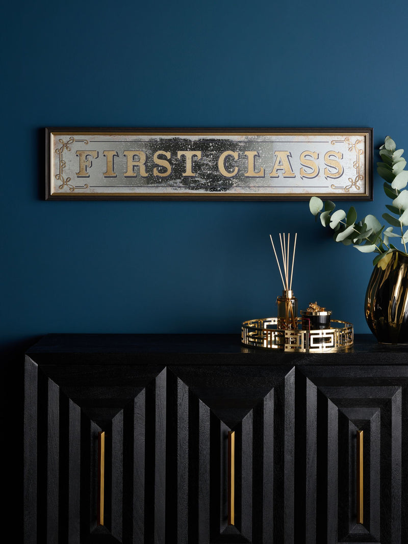 Gold First Glass Mirror Slogan Wall Art