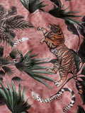 Black/Pink Fringed Tiger Duvet Cover and Pillowcase Set - British product
