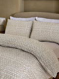 Natural Geometric Reversible Duvet Cover and Pillowcase Set, imported from the UK
