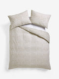 Natural Geometric Reversible Duvet Cover and Pillowcase Set, imported from the UK