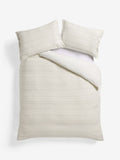 N. Premium waffle stripe duvet cover and pillowcase set, imported from the UK