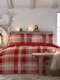 Dreams & Drapes Red Connolly Check duvet cover and pillowcase set - British product