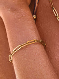 Gold tone stainless steel paperclip chain bracelet, UK version