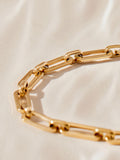 Gold tone stainless steel paperclip chain bracelet, UK version