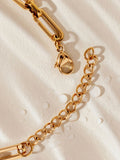 Gold tone stainless steel paperclip chain bracelet, UK version