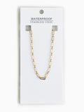 Gold tone stainless steel paperclip chain necklace, UK version