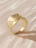 Gold tone stainless steel chunky ring, UK version