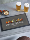 Loveabode Personalised Spirit Bar Mat 44cm x 25cm, imported from the UK
