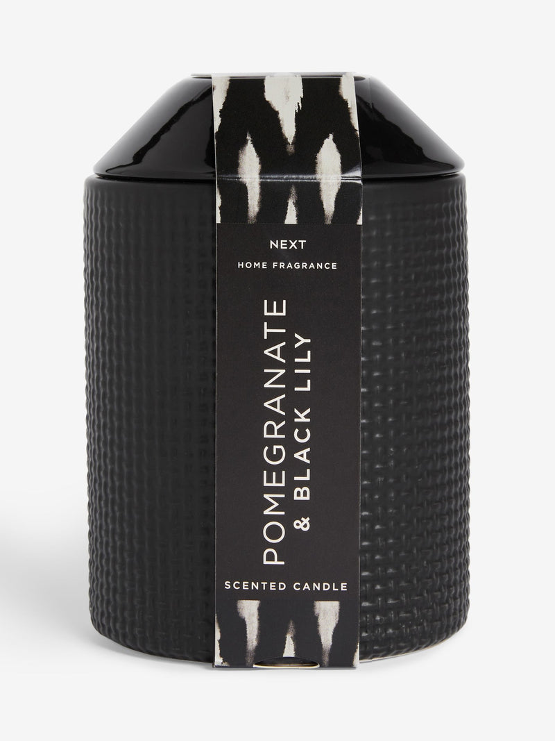 Pomegranate and Lily scented candle 14cm height, imported from the UK
