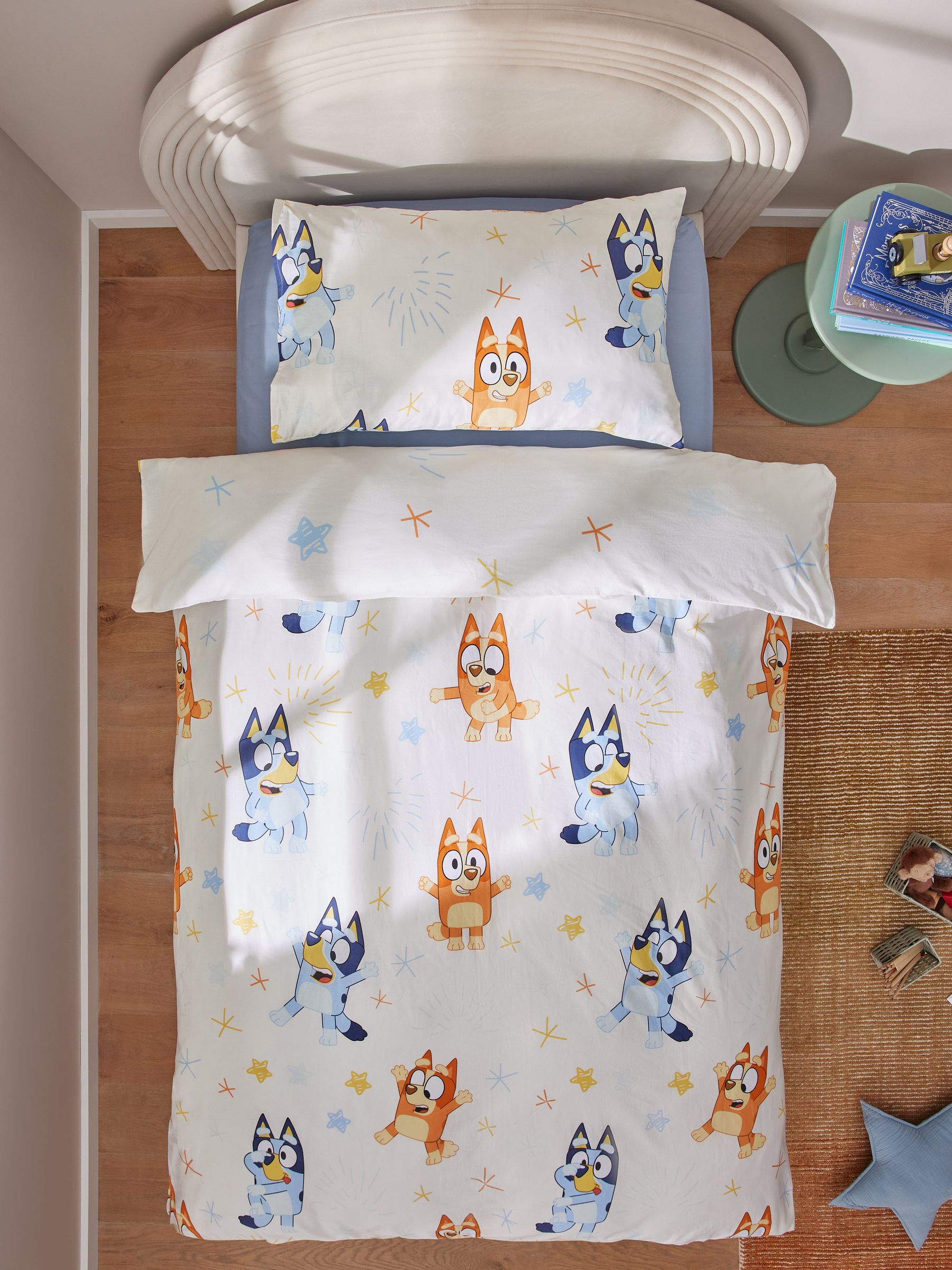 Natural Bluey and Friends 100% Cotton Duvet Cover and Pillowcase Set